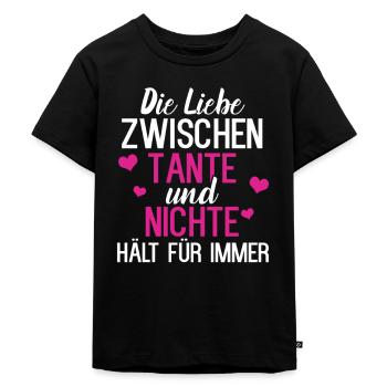 Tante Nichte Familie Liebe - Kinder Premium Bio T-Shirt - Schwarz - Vorne - Mikhail (115cm)