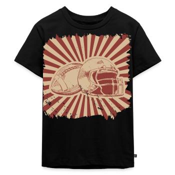 American Football - Kinder Premium Bio T-Shirt - Schwarz - Vorne - Mikhail (115cm)