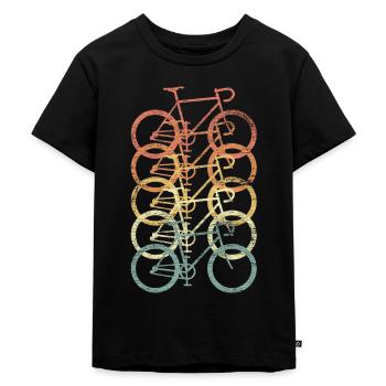 Vélo de route vélo rétro - T-shirt Premium bio Enfant - noir - Devant - Mikhail (115cm)