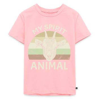 Ziege Spirit Animal - Kinder Premium Bio T-Shirt - Rosa - Vorne - AI Model Kid Female (0cm)