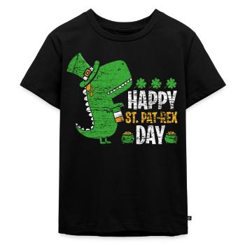 Saint Patricks T-Rex - T-shirt Premium bio Enfant - noir - Devant - Mikhail (115cm)