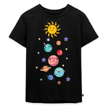 Solar system planets outer space astronomy space - Kids Premium Organic T-Shirt - black - Front - Mikhail (115cm)