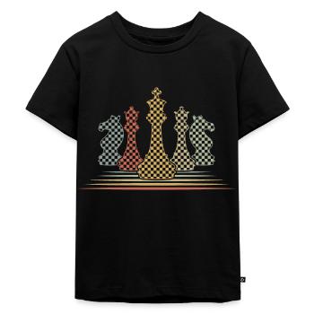 Schach - Kinder Premium Bio T-Shirt - Schwarz - Vorne - Mikhail (115cm)