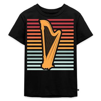 Harp instrument music gift musician harpist - Kids Premium Organic T-Shirt - black - Front - Mikhail (115cm)