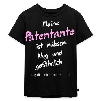 Patentante - Kinder Premium Bio T-Shirt - Schwarz - Vorne - Mikhail (115cm)