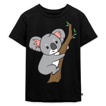 Koala - on tree - Kids Premium Organic T-Shirt - black - Front - Mikhail (115cm)