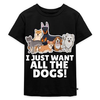 Dog dogs dog lovers - Kids Premium Organic T-Shirt - black - Front - Mikhail (115cm)