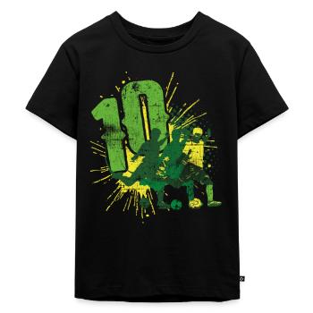 Fußballer 10. Geburtstag Fußballer 10 Jahre - Kinder Premium Bio T-Shirt - Schwarz - Vorne - Mikhail (115cm)