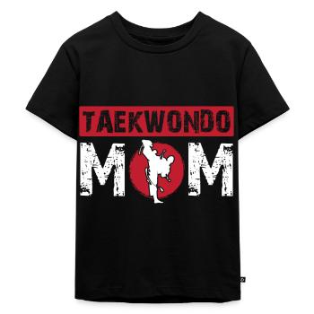 Tae Kwon Do Mom black belt martial arts - Kids Premium Organic T-Shirt - black - Front - Mikhail (115cm)