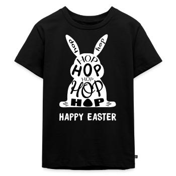 Osterhase Ostern Hase Frohe Ostern Osterei Lustig - Kinder Premium Bio T-Shirt - Schwarz - Vorne - Mikhail (115cm)