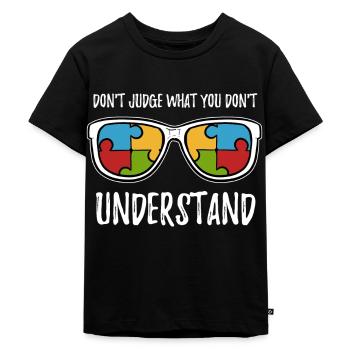 Autismus - Kinder Premium Bio T-Shirt - Schwarz - Vorne - Mikhail (115cm)