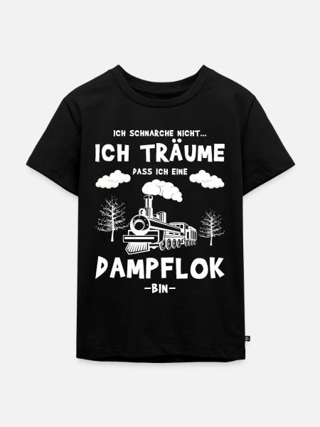 Ich schnarche nicht - Dampflok - Kinder Premium Bio T-Shirt - Schwarz