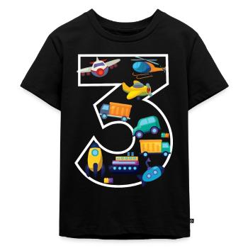 3 Jahre alt - 3. Geburtstag - Kinder Premium Bio T-Shirt - Schwarz - Vorne - Mikhail (115cm)