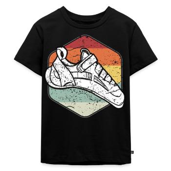 Chausson d'escalade escalade bloc vintage - T-shirt Premium bio Enfant - noir - Devant - Mikhail (115cm)
