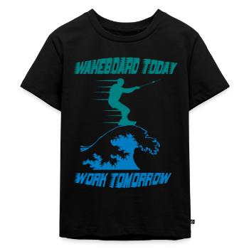 Wakeboard - Kids Premium Organic T-Shirt - black - Front - Mikhail (115cm)