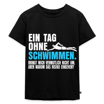 Schwimmen Schwimmlehrer - Kinder Premium Bio T-Shirt - Schwarz - Vorne - Mikhail (115cm)