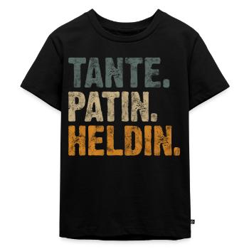 Tante Patin Heldin - Kinder Premium Bio T-Shirt - Schwarz - Vorne - Mikhail (115cm)