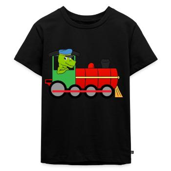 Dino tog - Premium økologisk T-shirt til børn - sort - Foran - Mikhail (115cm)