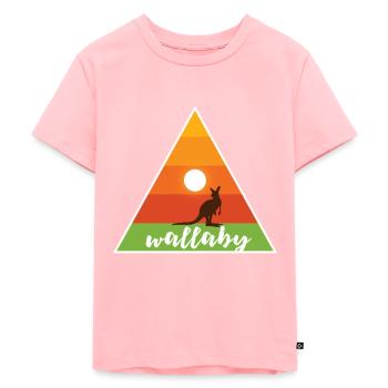 Wallaby Triangel Dreieck - Kinder Premium Bio T-Shirt - Rosa - Vorne - AI Model Kid Female (0cm)