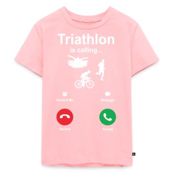 Triathlon - Kids Premium Organic T-Shirt - rose - Front - AI Model Kid Female (0cm)