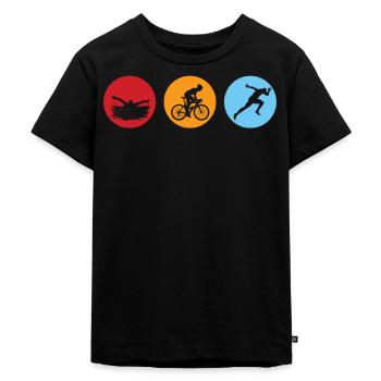Triathlon - Kids Premium Organic T-Shirt - black - Front - Mikhail (115cm)