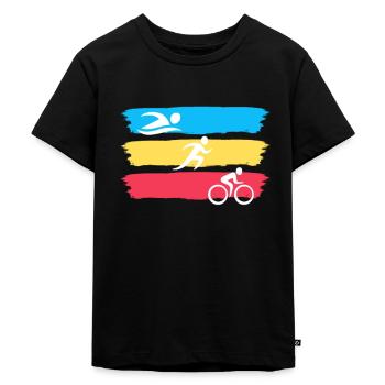 Triathlon - Kids Premium Organic T-Shirt - black - Front - Mikhail (115cm)