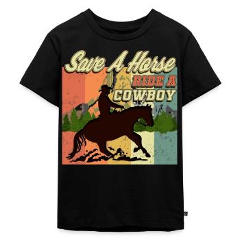 Équitation western, cowboy, western - T-shirt Premium bio Enfant - noir - Devant - Mikhail (115cm)