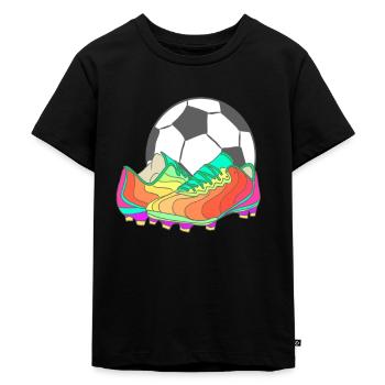 chemise enfant noire avec motif drôle de football - T-shirt Premium bio Enfant - noir - Devant - Mikhail (115cm)