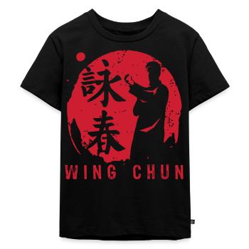 Wing Chun Kung Fu - Kinder Premium Bio T-Shirt - Schwarz - Vorne - Mikhail (115cm)