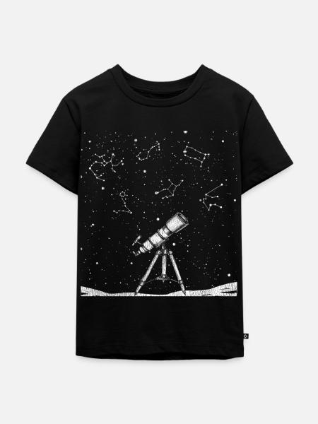 Astronomie Teleskop - Kinder Premium Bio T-Shirt - Schwarz