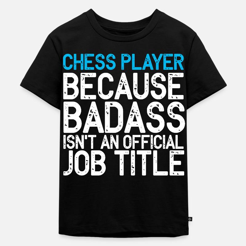 Jeu d'échecs Jeu d'échecs Échiquier Checkerboard Checkmate - T-shirt Premium bio Enfant - noir