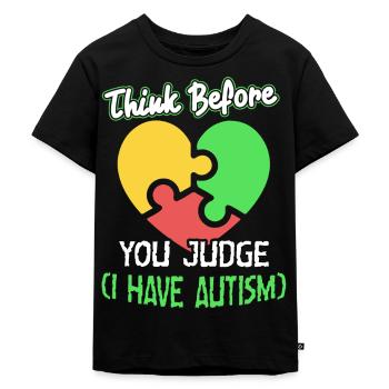 Autisme Awareness Ik heb autisme - Kinderen Premium Bio T-shirt - zwart - Voor - Mikhail (115cm)