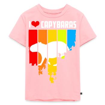 Retro Capybara Design - Kinder Premium Bio T-Shirt - Rosa - Vorne - AI Model Kid Female (0cm)