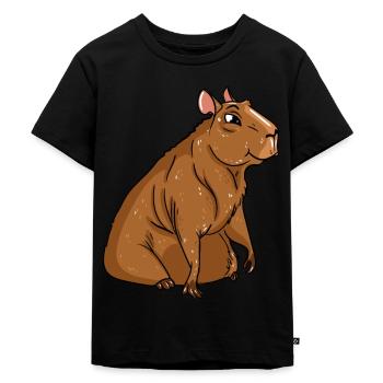 Capybara - Kinder Premium Bio T-Shirt - Schwarz - Vorne - Mikhail (115cm)
