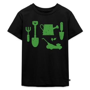 Garten - Kinder Premium Bio T-Shirt - Schwarz - Vorne - Mikhail (115cm)