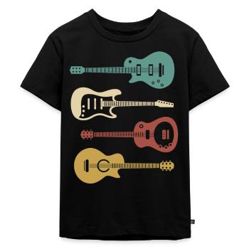 Gitarre - Kinder Premium Bio T-Shirt - Schwarz - Vorne - Mikhail (115cm)