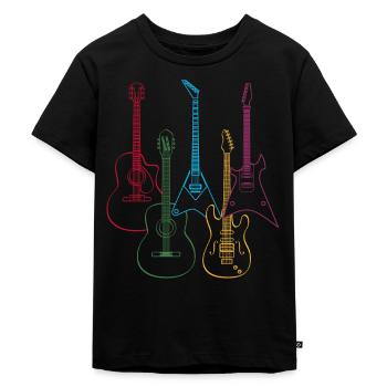 Gitarre Musiker Musik - Kinder Premium Bio T-Shirt - Schwarz - Vorne - Mikhail (115cm)