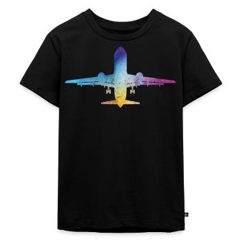 Flugzeug - Kinder Premium Bio T-Shirt - Schwarz - Vorne - Mikhail (115cm)