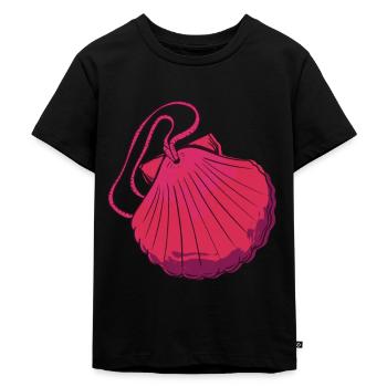Camino de Santiago Jakobsweg Jakobsmuschel Shirt - Kinder Premium Bio T-Shirt - Schwarz - Vorne - Mikhail (115cm)