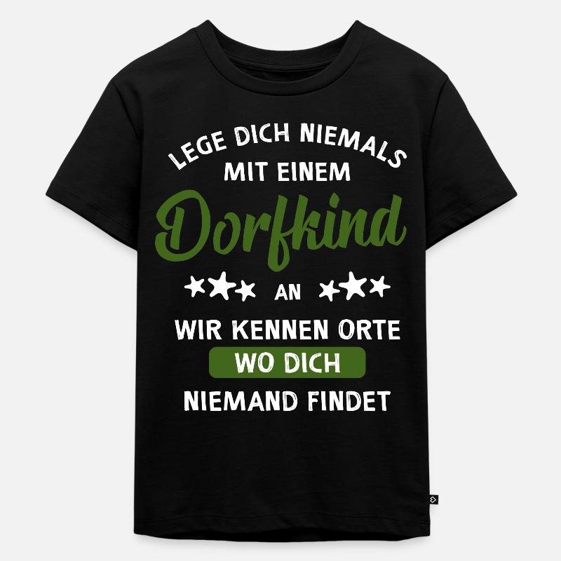 Dorfkind - Kinder Premium Bio T-Shirt - Schwarz