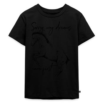 Dessin de cheval "mes rêves d'abord" - T-shirt Premium bio Enfant - noir - Devant - Mikhail (115cm)