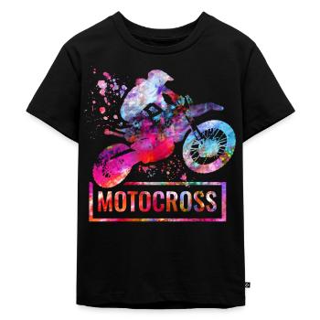 motocross - Kinder Premium Bio T-Shirt - Schwarz - Vorne - Mikhail (115cm)