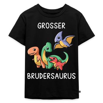 Tshirt Großer Brudersaurus 2020 Bruder Geschwister - Kinder Premium Bio T-Shirt - Schwarz - Vorne - Mikhail (115cm)