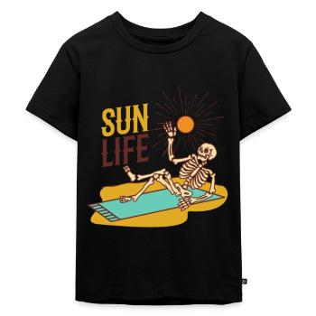 Sun Life Soleils squelette de vie sur une serviette - T-shirt Premium bio Enfant - noir - Devant - Mikhail (115cm)