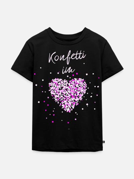 Konfetti im Herzen - Kinder Premium Bio T-Shirt - Schwarz