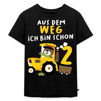 2. Geburtstag Junge Traktor Ich Bin Schon 2 Jahre - Kinder Premium Bio T-Shirt - Schwarz - Vorne - Mikhail (115cm)