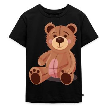 TShirt süßer Stofftier Bär Bärchen Stoffbär - Kinder Premium Bio T-Shirt - Schwarz - Vorne - Mikhail (115cm)
