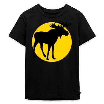 moose and moon - Kinder Premium Bio T-Shirt - Schwarz - Vorne - Mikhail (115cm)