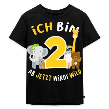 Kinder 2. Geburtstag Zoo Kind 2 Jahre Geschenk - Kinder Premium Bio T-Shirt - Schwarz - Vorne - Mikhail (115cm)