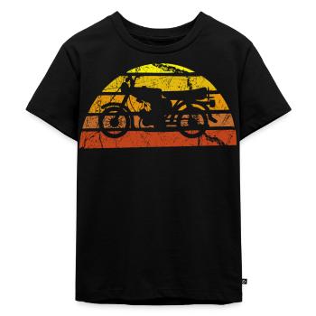 S51 Moped Oldtimer - Kinder Premium Bio T-Shirt - Schwarz - Vorne - Mikhail (115cm)